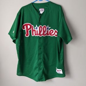 Vintage Philadelphia Phillies Green Jersey Majestic XL